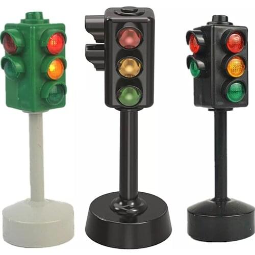 Mini Traffic Signs Road Light Block with Sound LED Children Safety Kids Educational Toys Perfect Gifts for Birthdays