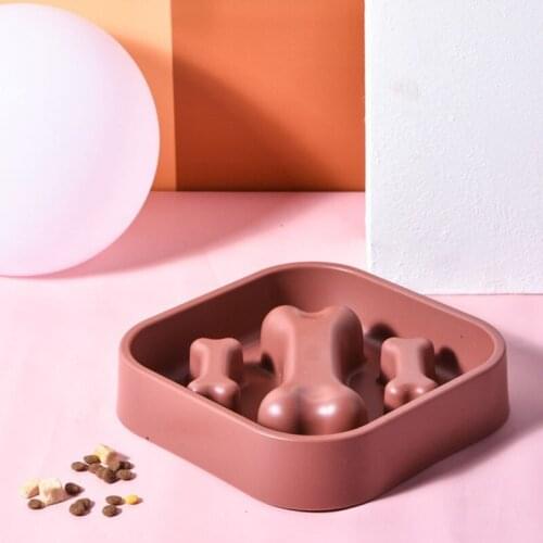 Pet Slow Eating Feeder Bone Shape Dog Bowl Dog Feeding Food Bowls Bloat Stop Healthy Interactive Puppy Food Plate Dishes
