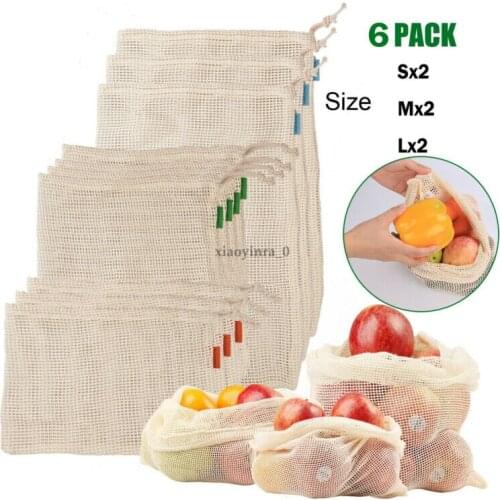 Reusable Mesh Produce Bags Washable Bags for Grocery Shopping Storage Fruit Vegetable Toys Sundries Organizer Storage Bag