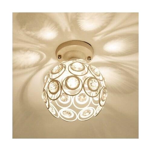 Fashion crystal white/black iron ceiling lights American modern exquisite E27 LED lamp for balcony&corridor&porch&stairs TM026