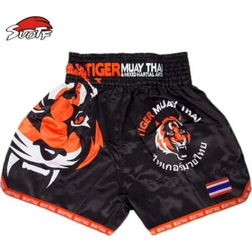 New arrivals Thailand tiger Muay thai shorts kick boxing shorts mma fight trunks short mma combat sport pants for men women