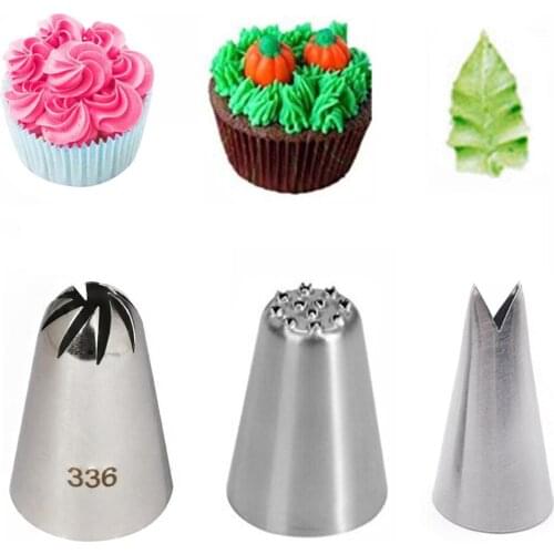 3PCS/set Grass Leaves Flower Russian Icing Piping Nozzle Tips Baking Leaf Pastry Nozzles Cream Cake Decorating Baking Tools