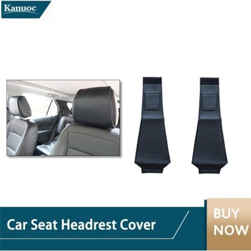 2PCS Car Interior Seat Headrest Cover Car Headrest Pillow Cover Suitable For Mercedes Benz Toyota Honda Audi Nissan