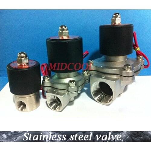 De agua valvula Normally closed Type 2-way 2W series Stainless steel Solenoid Valve ac220V 1-1/2" 2S400-40 for air water oil