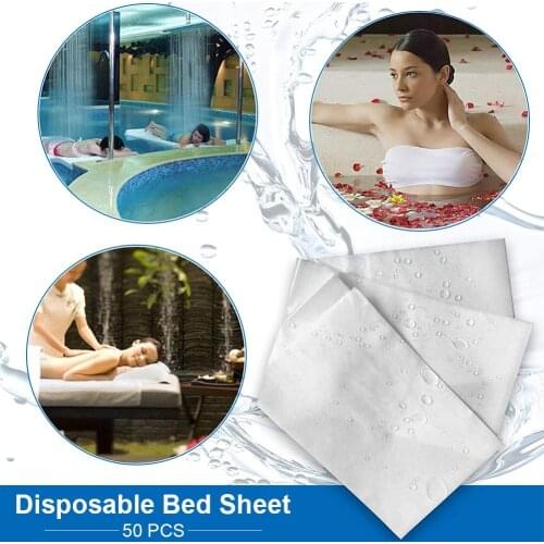 50PCS/Pack 100x200cm Disposable Bed Sheets Non-Woven Waterproof Bed Sheets Oil-Proof Table Sheets For Spa Clubs Massage Clubs