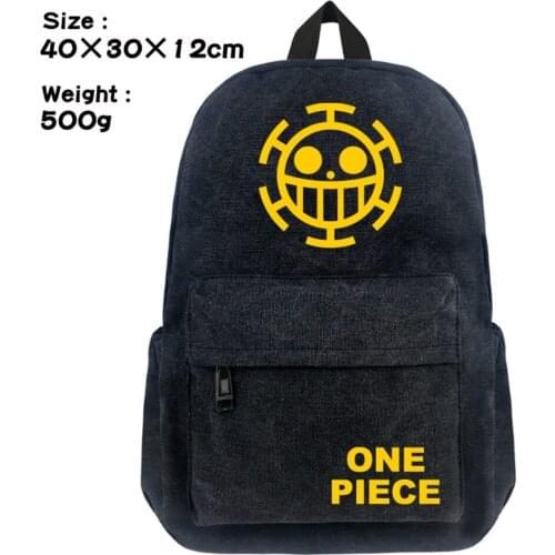 Anime One Piece Luffy Casual Student School Bag Fashion Canva Bag Zip Rucksack Travel Bag Backpack Unisex Shoulders Laptop Bag