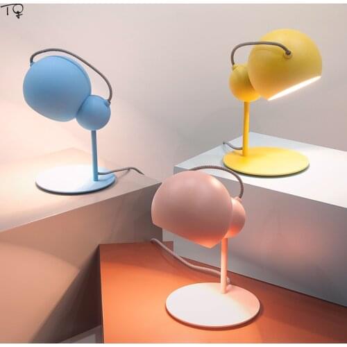 Nordic Ins Simple Macaroon Colorful Adjustable Table Lamp Eye Protect E27 Led Desk Lights Bedroom Bedside Student Reading Study