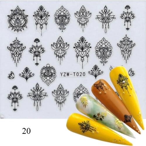 Self-Adhesive Nail Sticker Letter Flower Design DIY Decals Nail Beauty New Nail Decor 3D Nail Sticker Slider 3D Nail Sticker hot