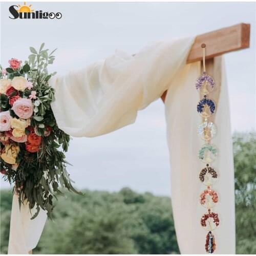 Sunligoo Tree of Life 7 Chakra Tumbled Gemstone Tassel Spiritual Meditation Hanging Window Feng Shui Ornament Car Home Wall Deco