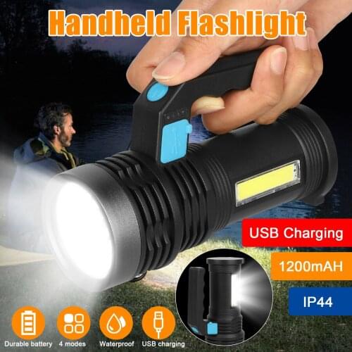 3 Modes P500 Double COB 1500M Long Range Strong Light LED Flashlight with Sidelight USB Charging Portable Lamp Home Lantern