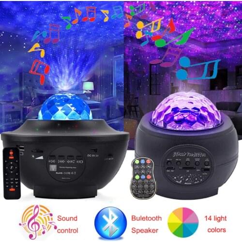 LED Light USB LED Star Night Light Music Starry disco DJ Party lights Bluetooth Projector Sound-Activated Light Decor spotlights