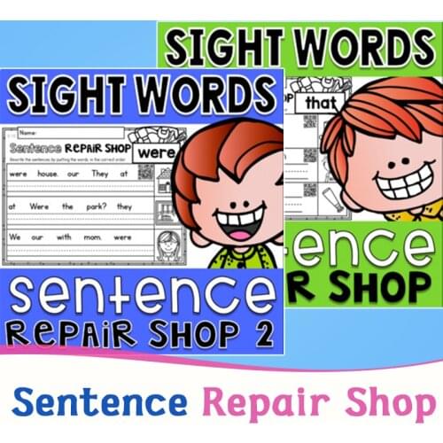 English Sight Words Sentence Repair Shop Worksheet Learning English Language Classroom Homework English Books for Children