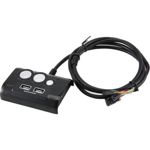 1.5m Desktop Power Switch Practical Universal ABS PC Case Power Supply Button with USB Audio Ports for Home Expansion Interface