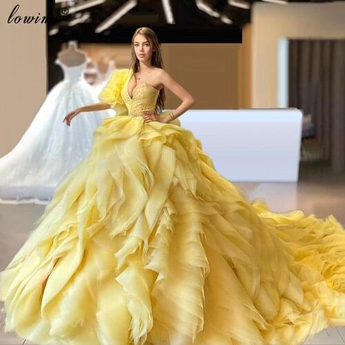 Gorgeous Yellow Celebrity Dresses Long Fairy Red Carpet Runaway Dresses Evening Wear Grand Party Dresses For Women 2021 Vestidos