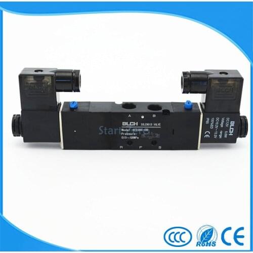 High quality Blacl Pneumatic Electric Solenoid Air Valve 5 Way 3 Position BLCH 4V230C-08