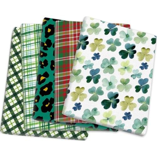 Green Series St Patricks Polyester Cotton Fabric For Patchwork Tissue Sewing Quilting Needlework Material DIY Handmade,1Yc14645