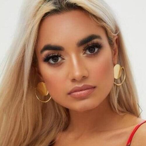 LOVBEAFAS Vintage Earrings For Women Gold And Silver Color Geometric Statement Earring Round Metal Fashion Jewelry