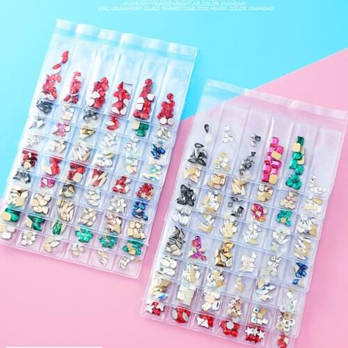 1 Pack 3D Flatback Glass Nail Crystal AB Rhombus Horse Eye Crystals Stones Shiny Gems Manicure Nails Art Decorations