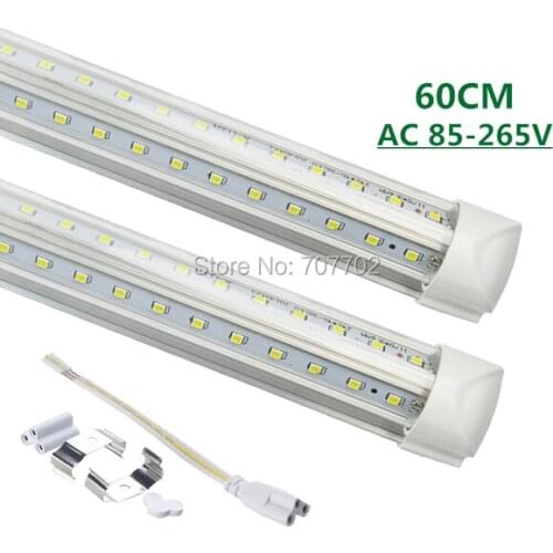 10PCS V-Shape LED Bulbs Tubes T8 600mm 20W 0.6M Led Integrated Tube Light 2FT AC85-265V 96LEDs SMD2835 LED Light Super Bright