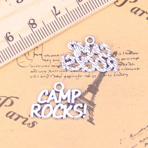 20pcs Charms CAMP ROCKS 13x21mm Antique Pendants,Vintage Tibetan Silver Jewelry,DIY for bracelet necklace