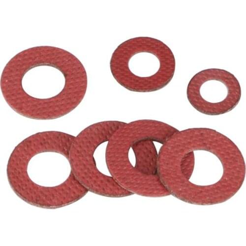 100pcs M2 M2.5 M3 M4 M5 M6 M8 Steel Pad Insulation Washers Red Steel Paper Meson Gasket Spacer Insulating Spacers