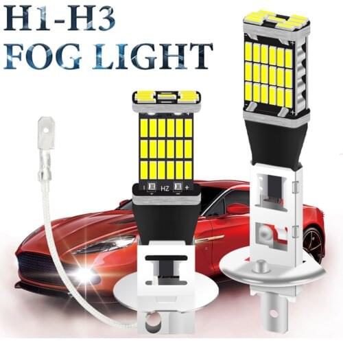 2/Set H1 led H3 Led Car lamps fog lights LED Fog Headlight Bulbs 6000K White Auto Fog Lamp Day Running LED Light Auto Parts
