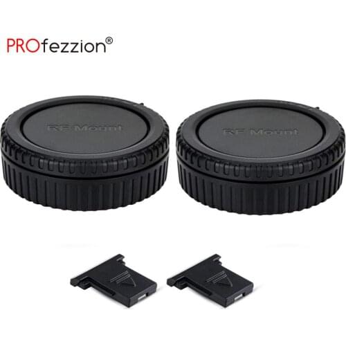 2 Pack RF Mount Body Cap BodyCap & Rear Lens Cap Cover for Canon EOS R3 R R5 R6 RP with 2 Hot Shoe Covers Camera Accessories