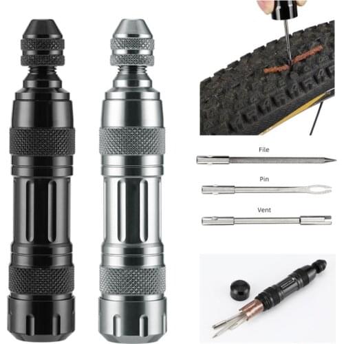 2021 Bicycle Tools 5pcs Tire Repair Rubber Strip And Bicycle Tire Repair Drill For MTB Road Bike Tubeless Repair Tool Simple Set