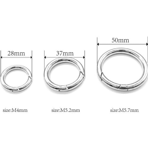 3pcs Metal Snap Clip Trigger Spring Gate Oval Open Ring M5.7x50mm Clips for Buckle Ring, O Ring Round Carabiner Snap Clip