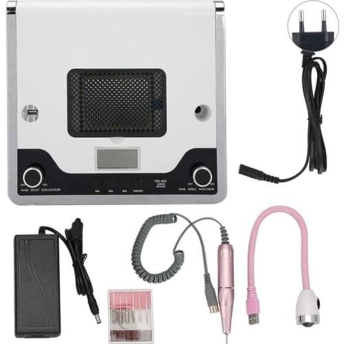 4 in 1 Multifunction Nail Lamp Nail Dust Suction Collector Cleaner Grinding Machine With Light Nail Art Salon Manicure Tools