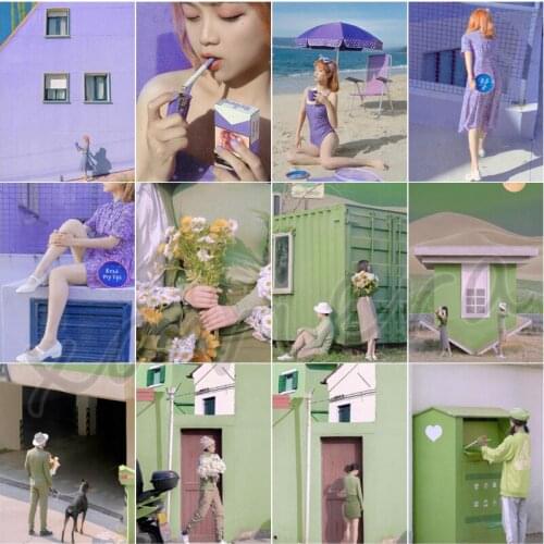 Xaviera 5D Diy Diamond Painting Purple Green Landscape Diamond Embroidery Girl Full Drill Square Rhinestone Mosaic Cross Stitch