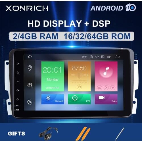 2 Din DSP 4GB 64GB Android 10 Car Radio Multimedia Player For W203 Mercedes Benz Vito W639 W168 Vaneo Clk W209 W210 M/ML Carplay