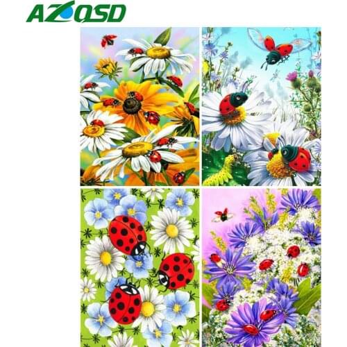 AZQSD 5D Diamond Painting Daisy Cross Stitch Picture Of Rhinestones Diamond Embroidery Flower Mosaic Needlework Home Decor