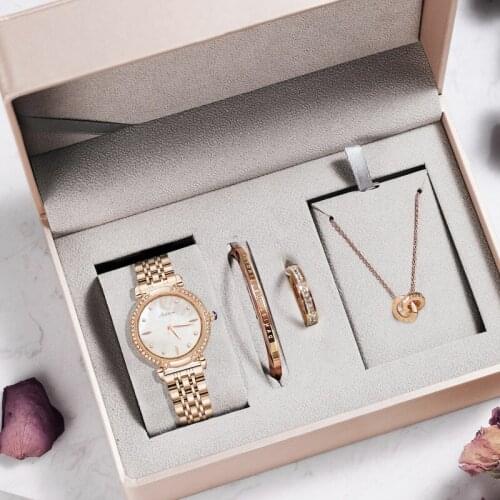 2021 New Fashion Women Elegant Dress Watches Luxury Gift Set Waterproof Quartz Clock Casual Simple Ladies Business Wristwatch