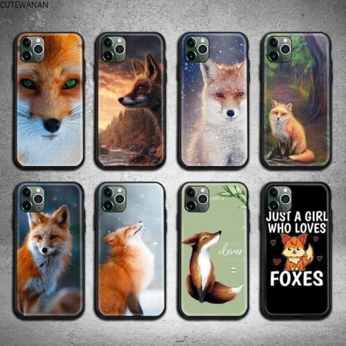 Animal cute fox Phone Case For iphone 12 11 Pro Max Mini XS Max 8 7 6 6S Plus X 5S SE 2020 XR cover