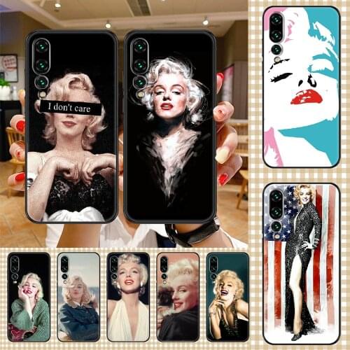 Sexy Marilyn Monroe Phone case For Huawei P Mate P10 P20 P30 P40 10 20 Smart Z Pro Lite 2019 black silicone back fashion coque