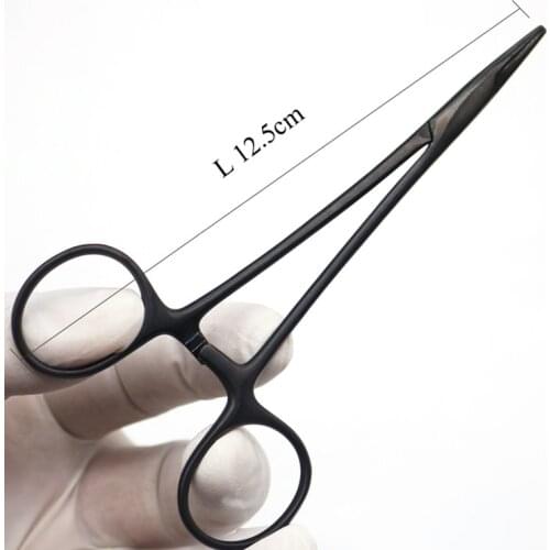 Needle holder holding steady Indented clear 12.5cm tungsten steel the black handle Clamp the suture needle surgical instruments