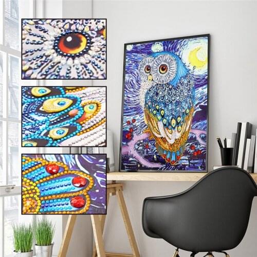 DIY Diamond Painting Shaped Diamond Flower Owl 5D Embroidery Painting Mosaic Decorative Sticker