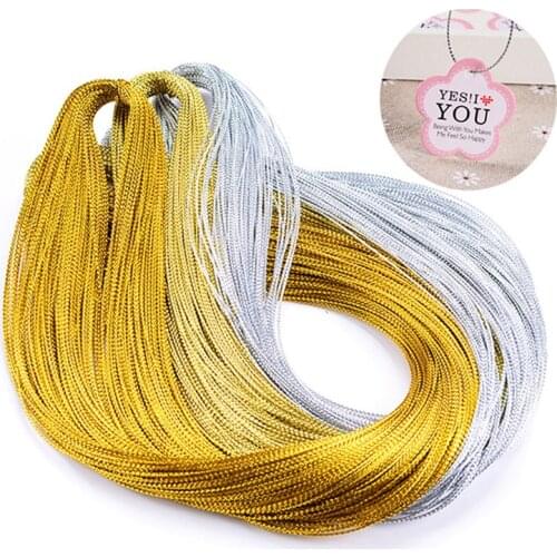 1.0mm Gold/Silver Round High Elastic Sewing Elastic Band Fiat Rubber Band Waist Band Stretch Elastic Rope Elastic Ribbon