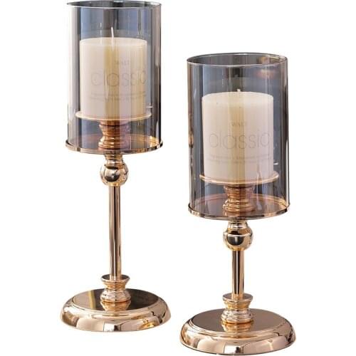 European Vintage Candle Holder Luxury Candlelight Hanging Tealight Glass Globes Terrarium Wed Mumluk Gold Home Decor AA50ZT