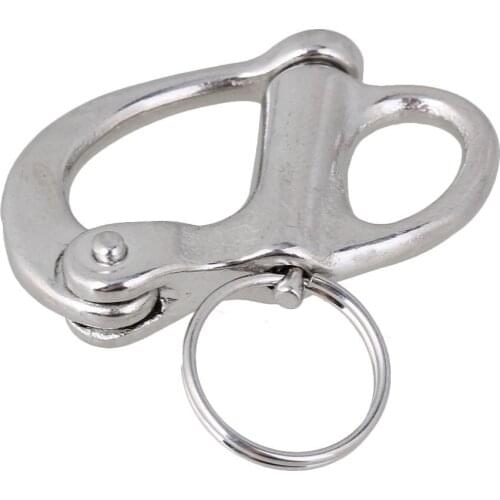 35mm 304 Stainless Steel Fixed Snap Anchor Shackle Rigging Silver Fixed Eye Bail with Eye Ring for Sailboat
