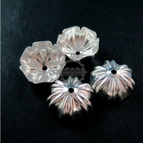 17mm silver plated filigree glass dome beads cap DIY beading supplies findings 1562004