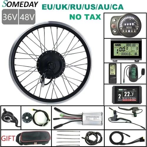 SOMEDAY 36V/48V 350W Electric Bicycle Conversion Kit with 16-29 inch 700C Rear Cassette Hub Motor Wheel Whole waterproof Plug