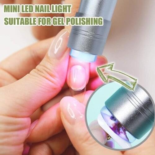 Handheld Nail Lamp Press UV Light 12 LED Beads Nail Stamp Curing Lamp With Soft Silicone Head Portable Mini Nail Art Tools New