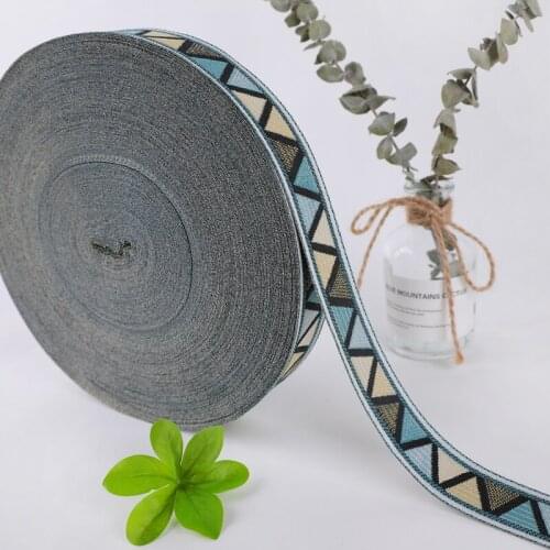 25M/lot 3cm Wide Plaid Jacqurd Lace Ribbon Belt Curtain Lace Trim Webbing DIY Sewing Sofa Garment Cushion Curtain Accessories