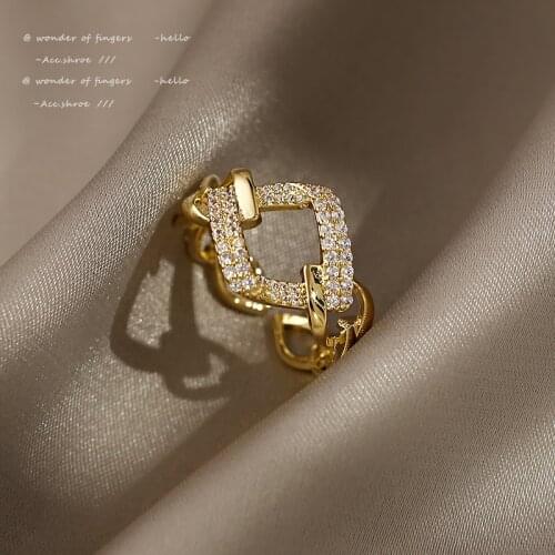 2021 New Classic Geometric Gold Opening Rings For Woman Korean Fashion Jewelry Neo Gothic Girls Finger Sexy Set Accessories