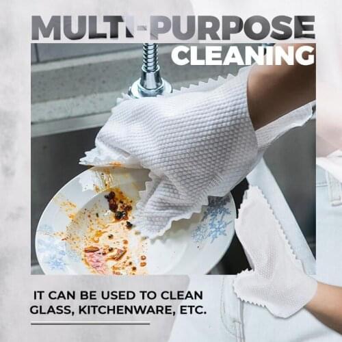 Dish Washing Gloves Dishes Cleaning Gloves With Cleaning Brush Kitchen Wash Housekeeping Scrubbing Gloves Cleaning Duster Gloves