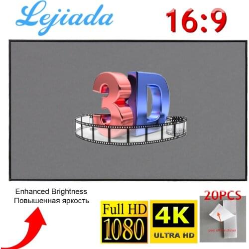 LEJIADA Projector 92 100 110 120 133 Inch 16:9 4K HD Foldable Portable Projection Movies Screen Theater Outdoor Indoor