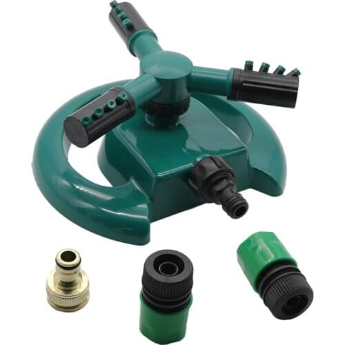 Garden Sprinklers Rotary Three Arm Water Sprayer 360 Degree Automatic Rotating Water Sprinkler System with Quick Connector