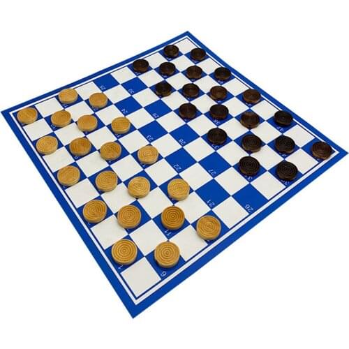 100 Cells PVC Checker Chessboard Wooden Chess Pieces Set 41*41cm Folding Checkers Chess Game Board BSTFAMLY T6